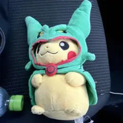 新品ポンチョを着たピカチュウ黒緑レックウザぬいぐるみセット - メルカリ