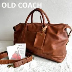 OLD COACH ボストンバッグ　2way　レザー　ブラウン　大容量　USA製