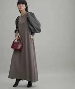 アダムエロペ　ボリュームスリーブニットワンピース
