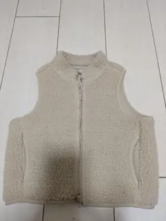 無印ベージュ フリース ベビーベスト 95cm以下用