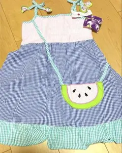 新品タグ付き！スイカ柄ワンピースのサムネイル