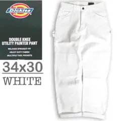 新品34x30 ホワイト DICKIES ダブルニー ペインター パンツ