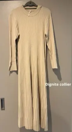 ⭐︎美品Dignite collier ワンピース　ホワイト　ベージュ　春　冬のサムネイル