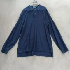 ポロラルフローレン ポニー ロゴ ポロシャツ ネイビー XXL 希少
