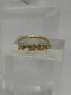 FENDI ロゴリング ゴールドメッキ ストーン付き　Sのサムネイル
