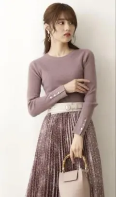 PROPORTIONBODYDRESSING スリットスリーブクルーネックニット