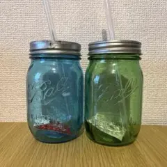 蓋なし】Ball Mason Jar 2個セット グリーン ブルー - メルカリ