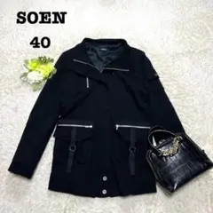 ソーエン　ジャンパー　ブルゾン　アウター　カジュアル　ブラック　ジップアップ　L