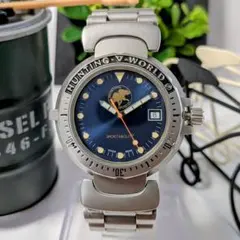 希少＆良品 ハンティングワールド腕時計スポーツアバウト紺ブルー エレファントロゴのサムネイル