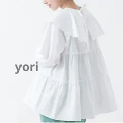 yoriフリルカラーティアードブラウス yori フラットカラーティアードブラウス ギャザー フリル ピンク