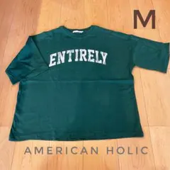 AMERICAN HOLIC ロゴ　プルオーバー M 緑　五分袖　Tシャツ　新品