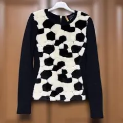美品✨マークジェイコブス レオパード柄 スパンコール ラメ ニットプルオーバー 美品 マークジェイコブス レオパード柄 スパンコール ラメ ニットプル