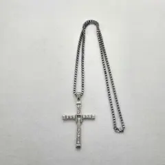 希少サイズ SWAROVSKI クロスネックレス パヴェ 約4cm 大ぶり 美品 