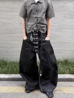 XL ワイドパンツ デニム バギー ストリート メンズ レディース
