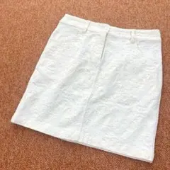 ニコアンド ジャガードスカート 総レース 刺繍 きれいめ アイボリーのサムネイル