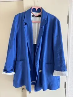 ZARA テーラードジャケット ブルー