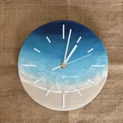 海レジン　No.14 時計　オーシャンアート レジンアート エポキシレジン 海アート 波アート 沖縄 海 マリン