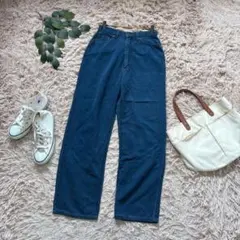 6380✾ラングラー✾デニムパンツ【30】ブルー系/ストレート/革パッチ付き