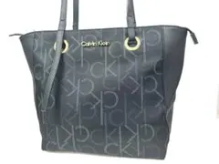 Calvin Klein トートバッグ　ブラック　ナイロン　レザーA4 通勤通学