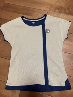 FILA メッシュ Tシャツ ベージュ ネイビー M
