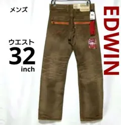 メンズ EDWIN エドウィン デニムパンツ 32インチ ブラウン