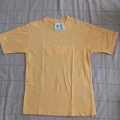 adidas オレンジ刺繍ロゴTシャツ XS