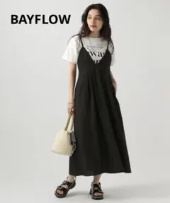 【美品】ベイフロー BAYFLOW キャミソールワンピース ジャンパースカート黒のサムネイル