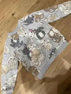 H&M ウサギ柄 トレーナー 裏起毛　98/104