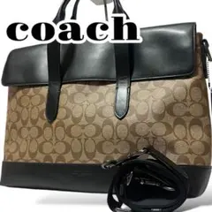 極上美品 coach コーチ 2way レザー ショルダーバッグ 総柄 斜め掛け