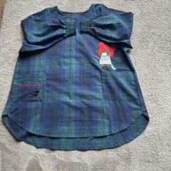 くまのがっこうチェック柄エプロン