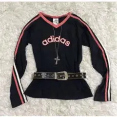 00s y2k adidas 3ライン　ピチT スポーツmix 海外girl