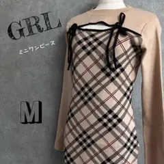 新品未使用　GRL　グレイル　ワンピース　ニット　ミニワンピ　スカート　チェック