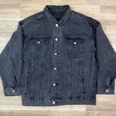 【美品】ダークグレー デニムジャケット L