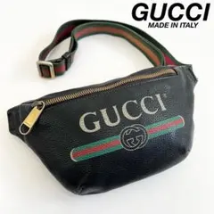 GUCCI SHERRY LINE PRINT LEATHER BODY BAG
