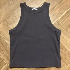 GU ダークグレー リブタンクトップ Sサイズ