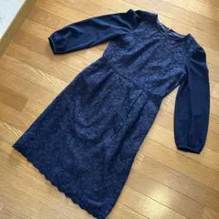 ネイビー レース ワンピース　anatelier フォーマル
