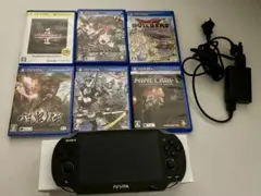 PS Vita PCH-1100 ブラック 充電器付き ゲーム6本