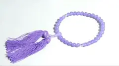 本水晶 紫翡翠 紫色 8mm 数珠 タッセル付き 念珠 略式数珠 御念珠