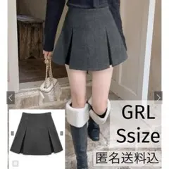 GRL グレイル　グレー プリーツミニスカート インパン裏地付き　インナーパンツ