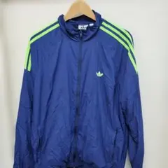 adidas トラックジャケット ネイビー ネオングリーン