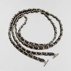 チェーンショルダーストラップ Tバー金具 レザー編み込み 取替交換用 斜め掛け