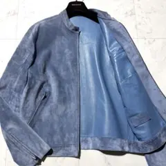 BERLUTI オールレザージャケット XXLサイズ 54 ブルーグレーのサムネイル