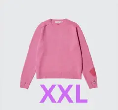 ユニクロ アニヤハインドマーチ XXL ピンク　カシミヤクルーネックセーター