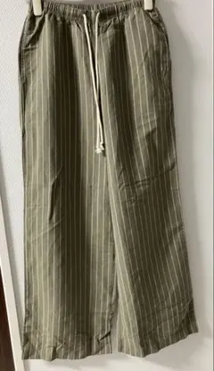 UNIQLO リネンブレンドイージーパンツ　ストライプS