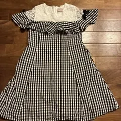 メゾピアノジュニア　ギンガムチェックワンピース　Lサイズ　160cm