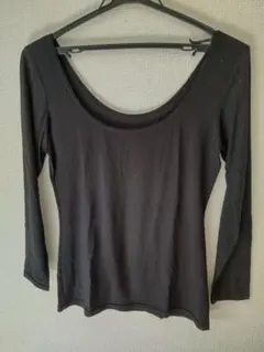 そ*や様 UNIQLO ヒートテック　バレエネック長袖　8分袖 ブラック M