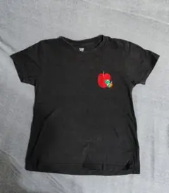 はらぺこあおむし　刺繍　黒Tシャツ　SSサイズ