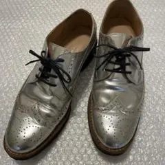 FABIO RUSCONI シルバー ウィングチップ レザーシューズ