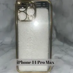 iPhone14 ProMax ケース bjnoxdv 金 クリア