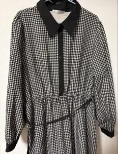 チェック柄長袖ワンピース4Ｌ